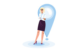 Confident businesswoman standing, a Technology Illustration by pikepicture
