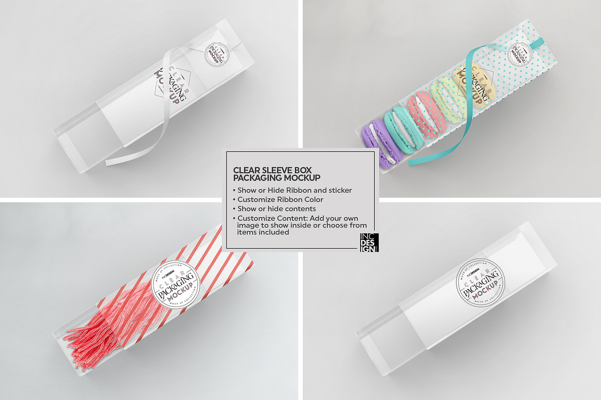 Clear Sleeve Box Packaging Mockup, a Packaging Mockup by INCDesign (Photo 4 of 9)