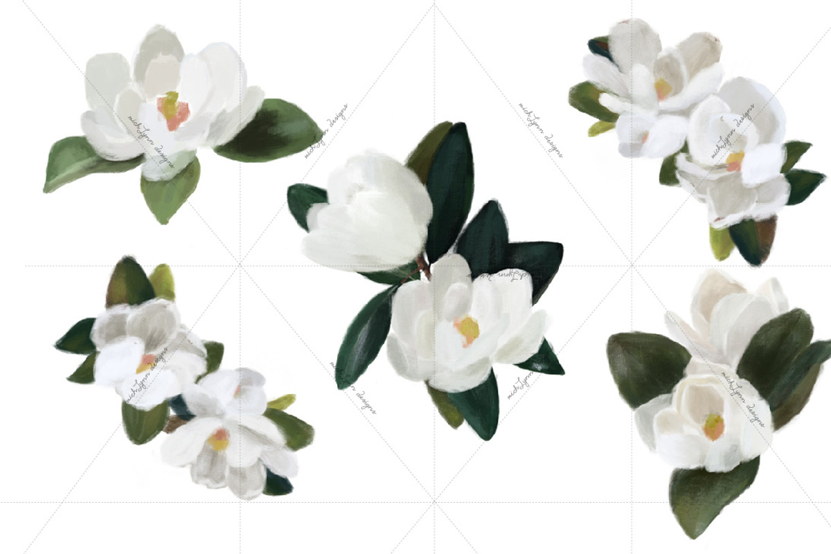 Magnolia SVG & PNG wreaths & florals, an Illustration by michLg designs (Photo 4 of 5)