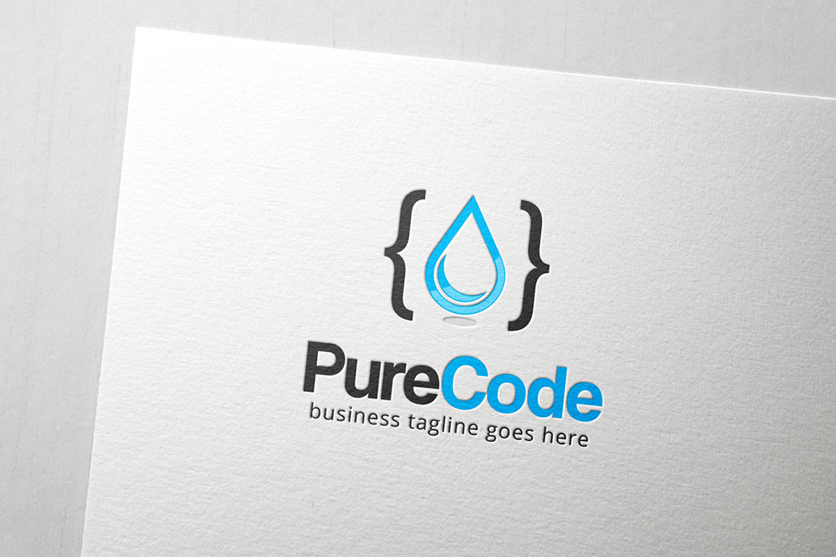 Pure Code Logo, a Branding & Logo Template by Slim Studio
