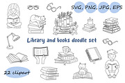 Library and books doodle set, an Education Illustration by JulyGart (Thumbnail 1 of 6)