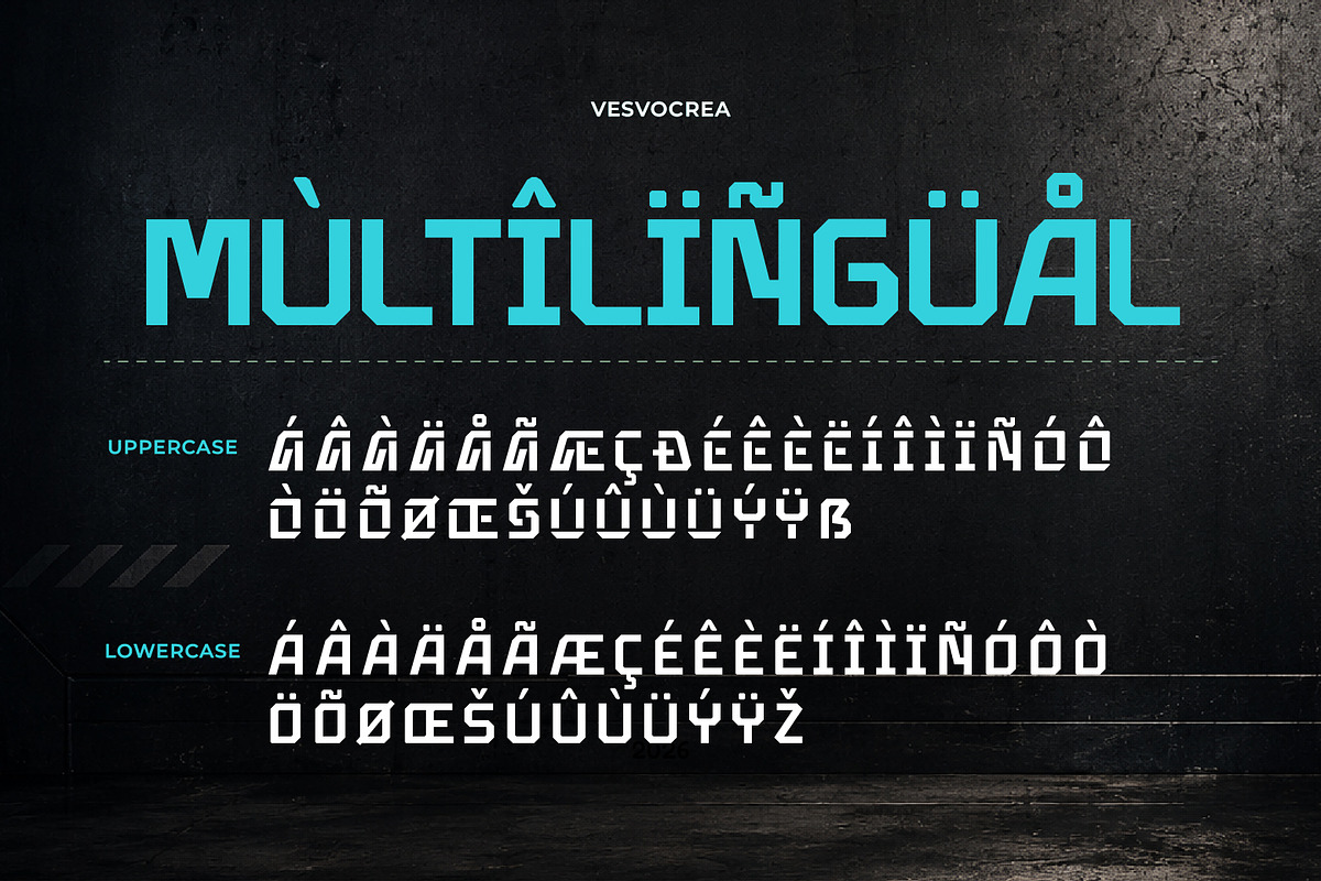 Mecha Bord - Futuristic Display Font, a Sans Serif Font by Vesvocrea (Photo 4 of 8)