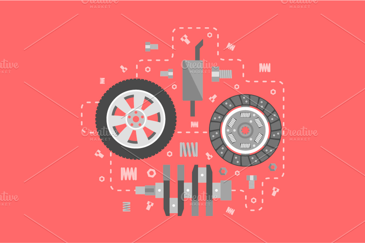 16 Auto Spare Parts Set, an Icon by Olha Kostiuk (Photo 10 of 10)