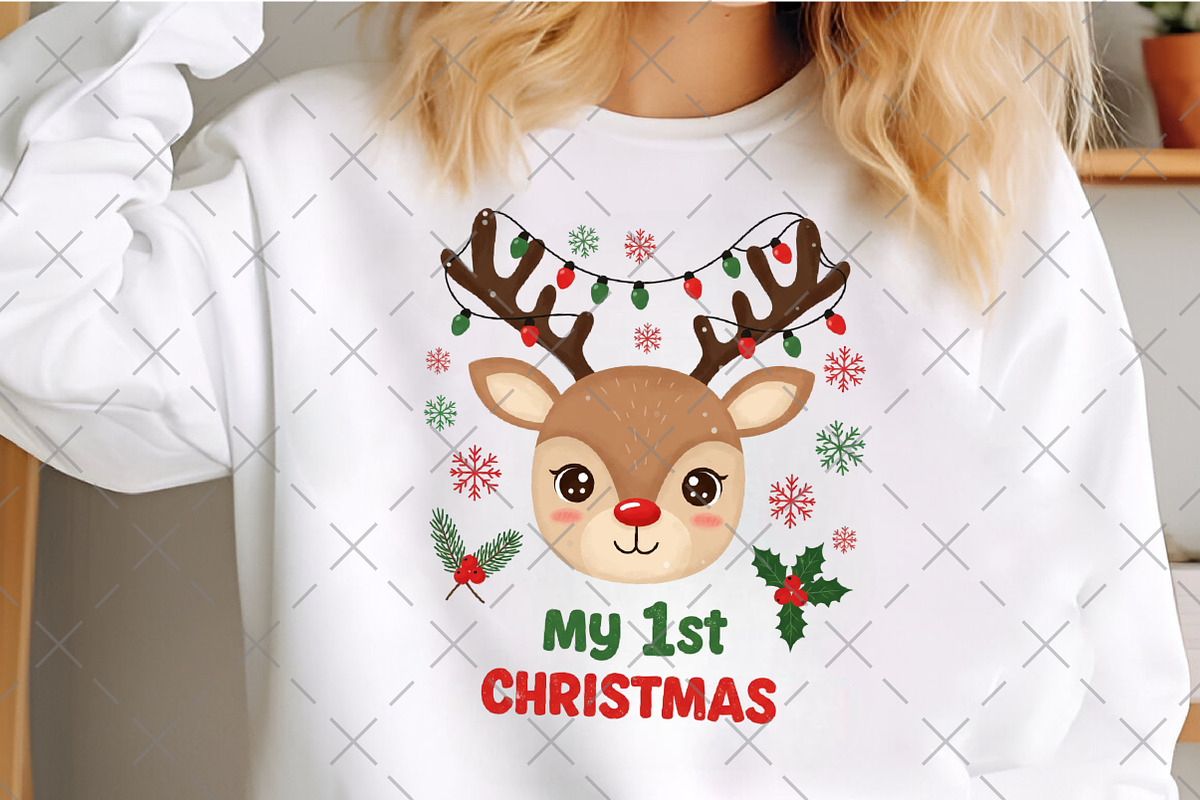 My 1st Christmas Reindeer PNG, an Illustration by Craft Nest (Photo 4 of 6)