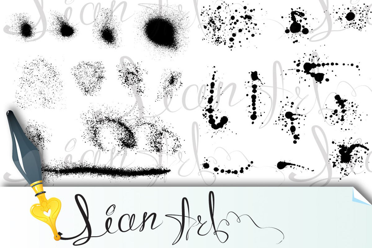 Black blots and ink splashes, #3, a Decorative Illustration by Lian-art