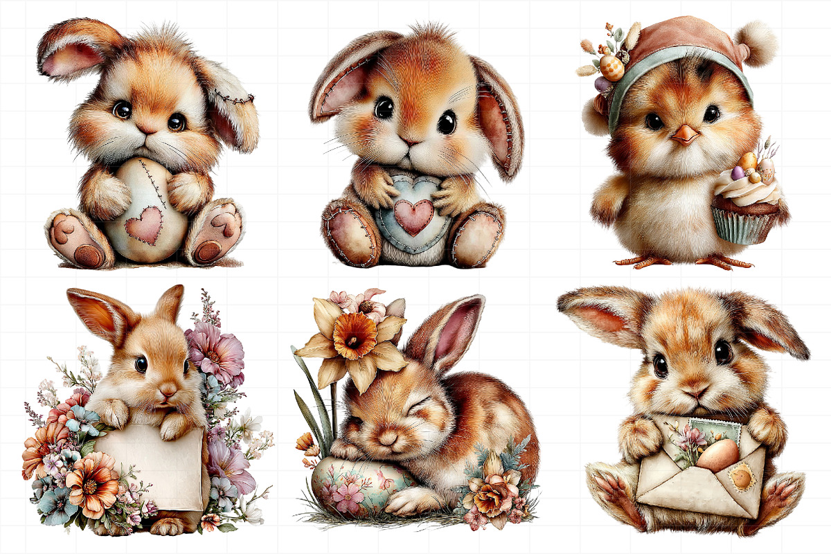 Easter Bunny Chick Clipart, an Illustration by Daily.Designs (Photo 7 of 7)