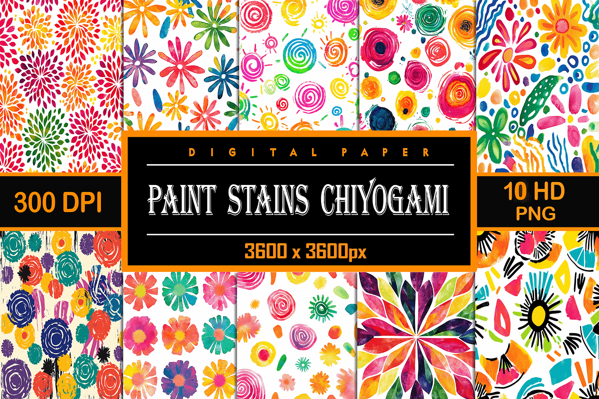 Watercolor Paint Stains Chiyogami, a Pattern Graphic by Printable Treasure (Photo 1 of 3)