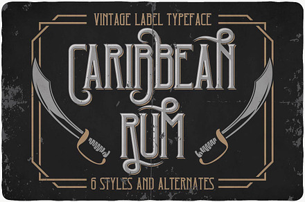 Caribbean Rum Font, a Symbol Font by Vozzy Vintage Fonts