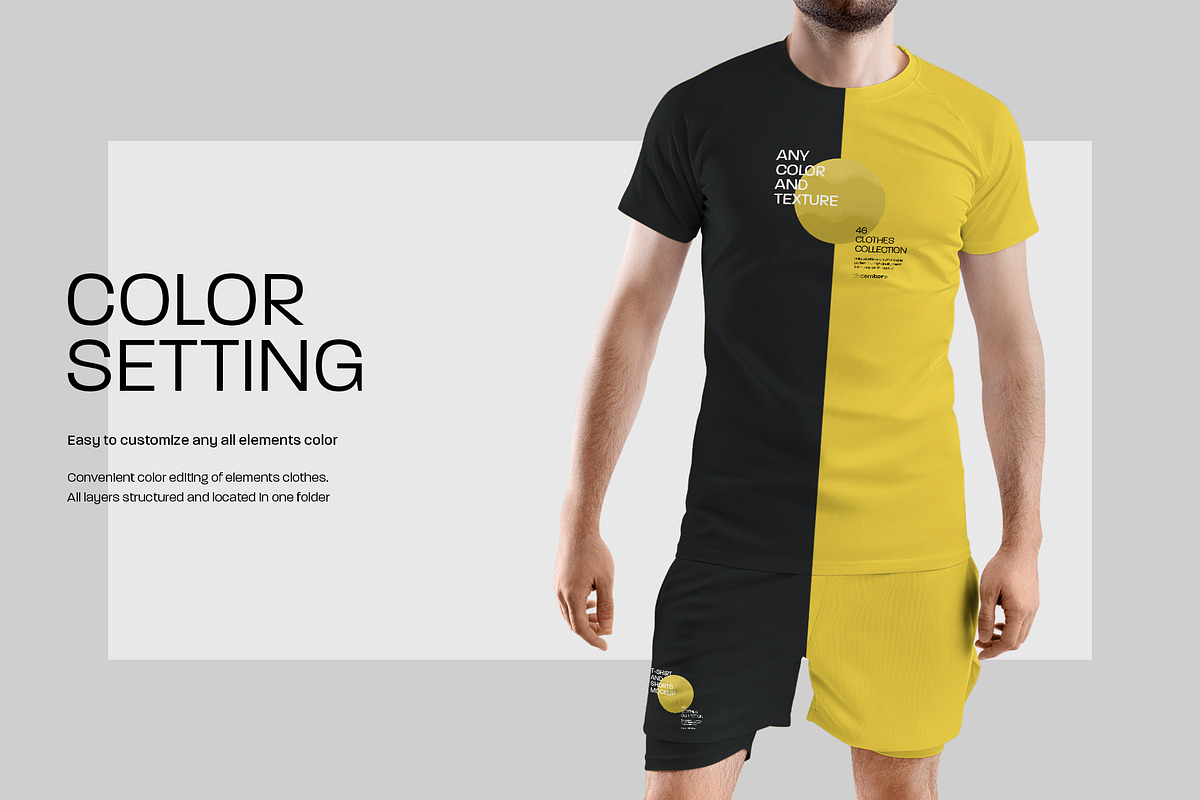 7 Men's T-Shirt and Shorts Mockups, a Shirt Mockup by Grow Design Craft Studio (Photo 2 of 9)