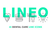 45 DENTAL CARE ICONS, an Outline Icon by sharpnose (Thumbnail 1 of 6)