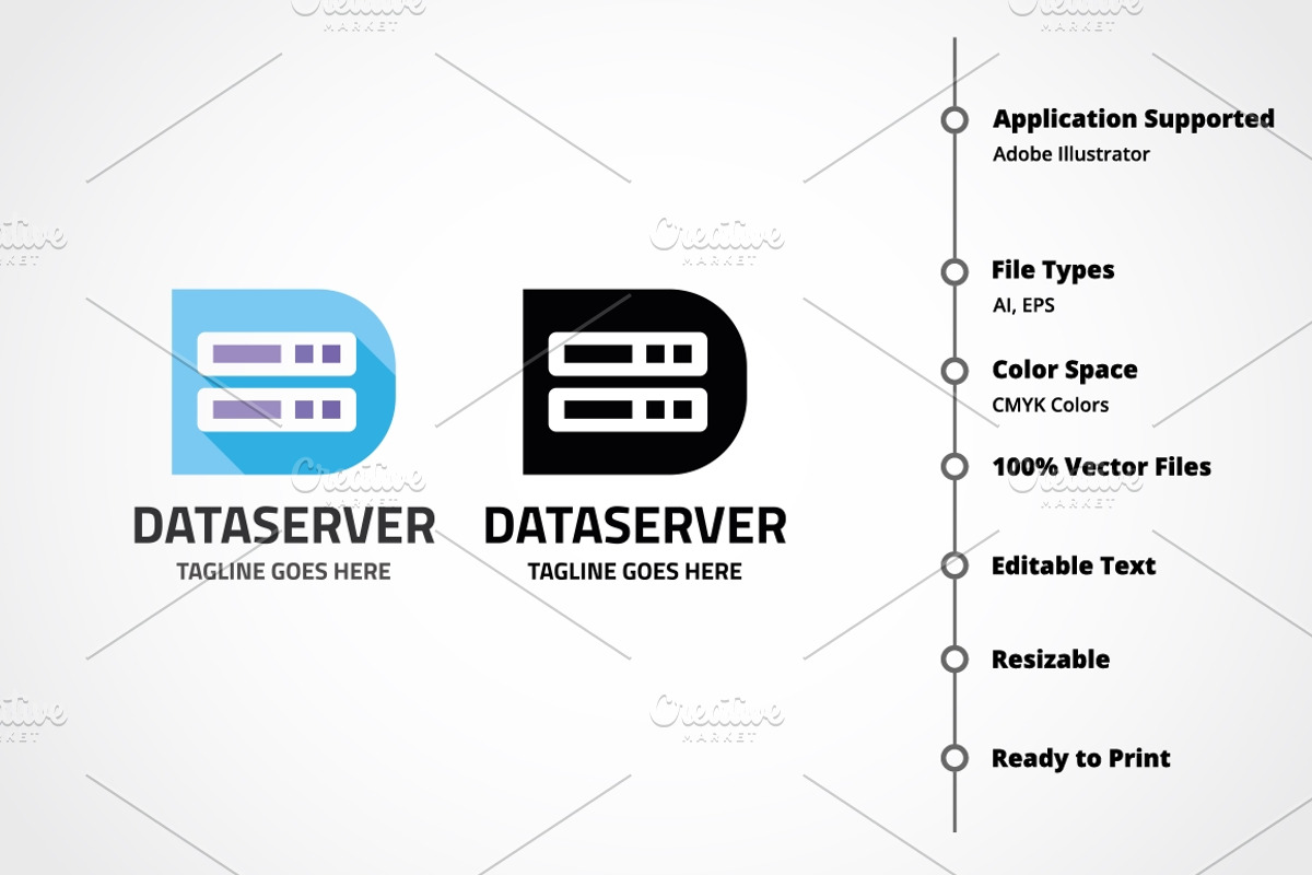 Data Server Logo, a Branding & Logo Template by Design_Planet
