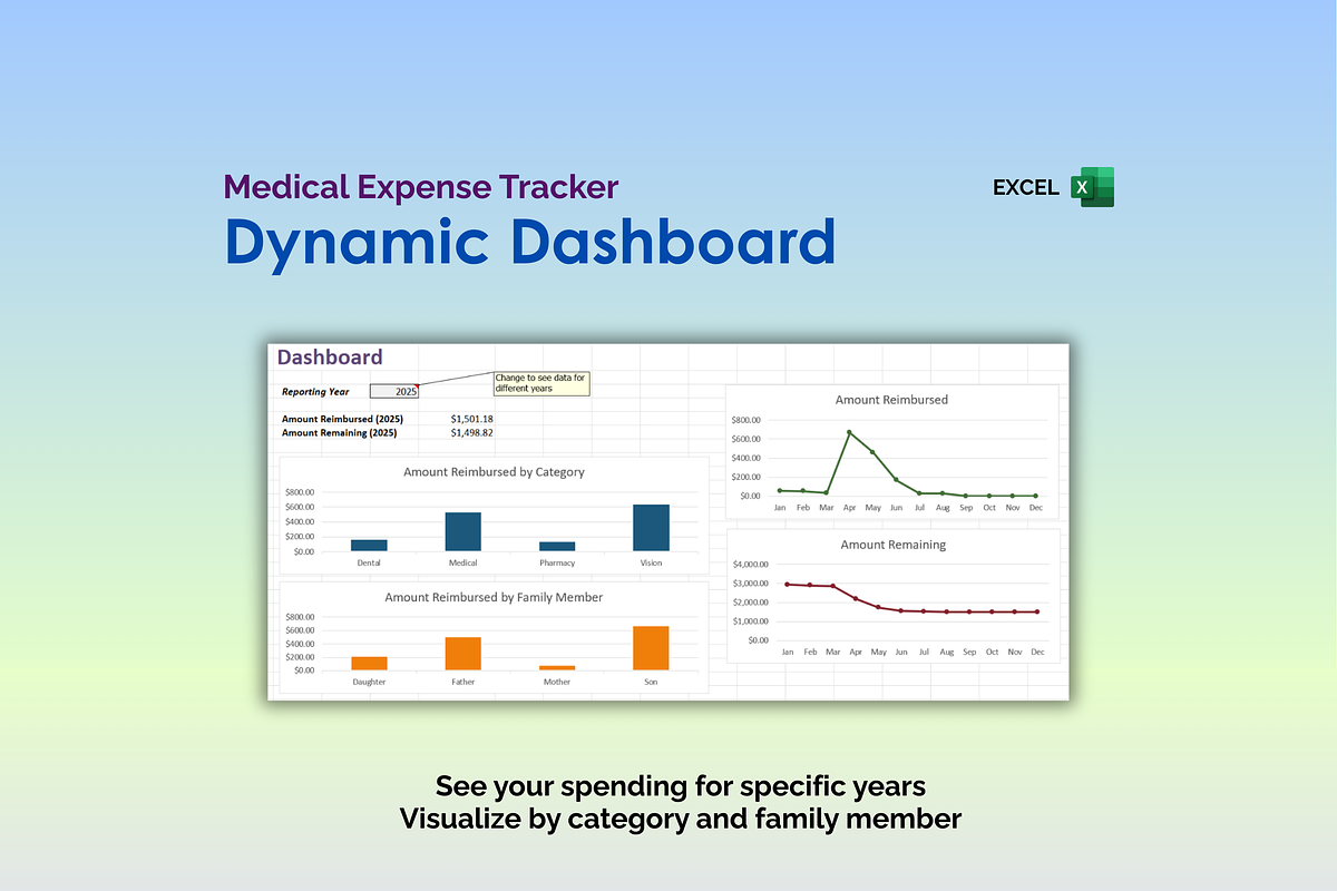 Medical Expense Tracker - Excel preview 3