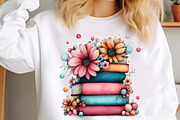 Spring Book Stack Sunflowers Clipart, an Illustration by designcity5 (Thumbnail 4 of 5)