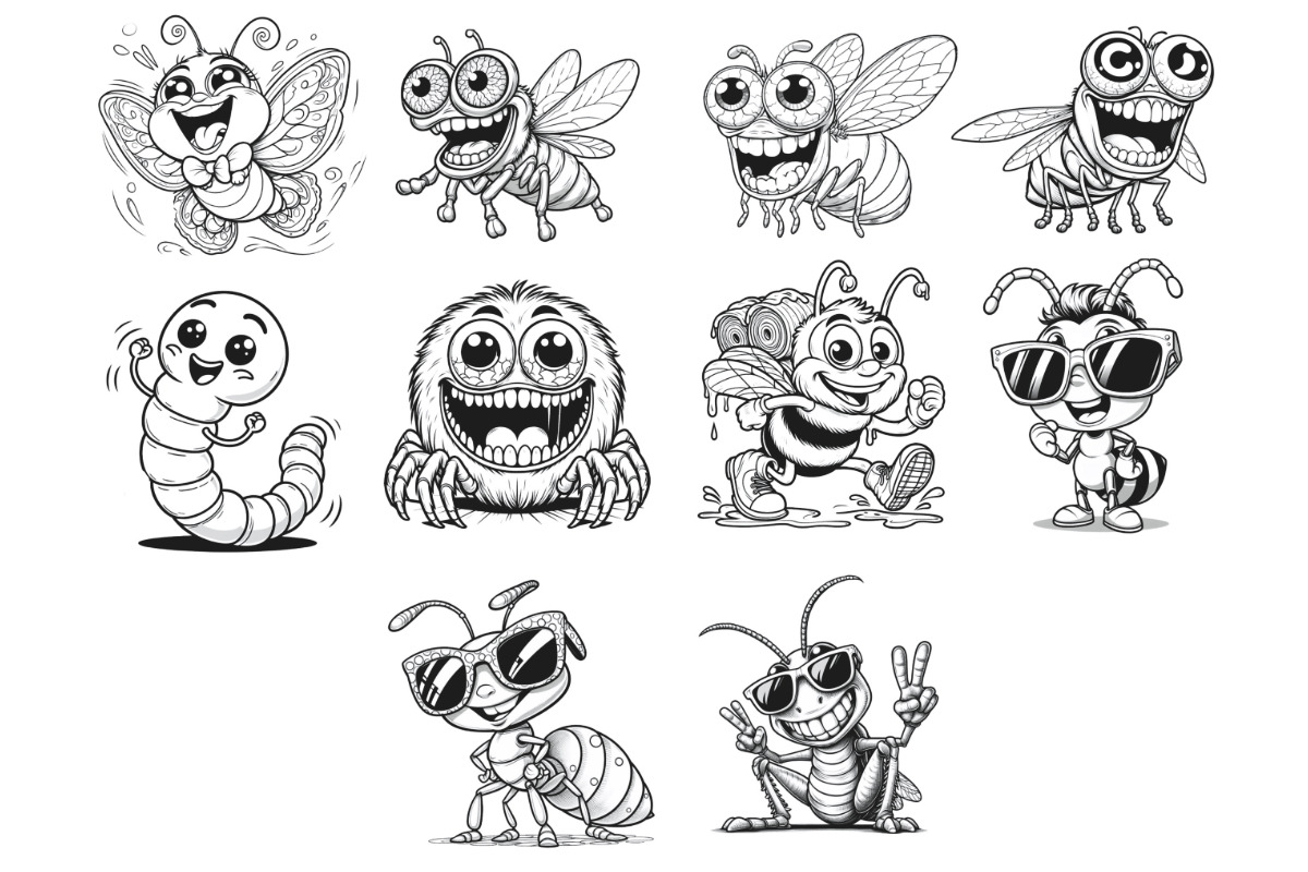Crazy Cartoon Insects Set 1, a Brush Add-On by Disasterology Ink (Photo 7 of 10)