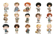 Back to School Kids Clipart, an Education Illustration by Nicolle's Colorful Art (Thumbnail 2 of 6)