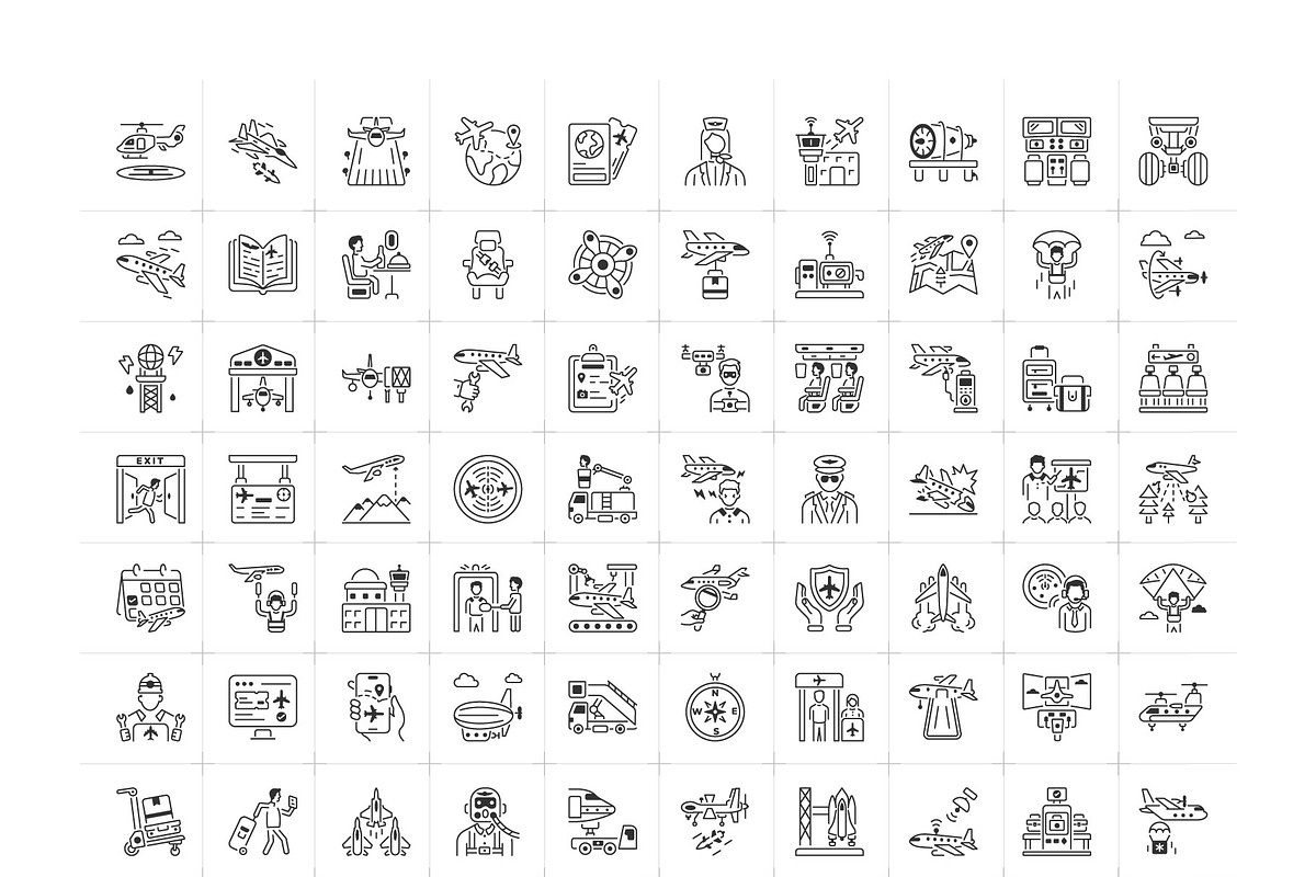 Airport and Aviation Icon Set, an Outline Icon by Prosymbols (Photo 4 of 5)