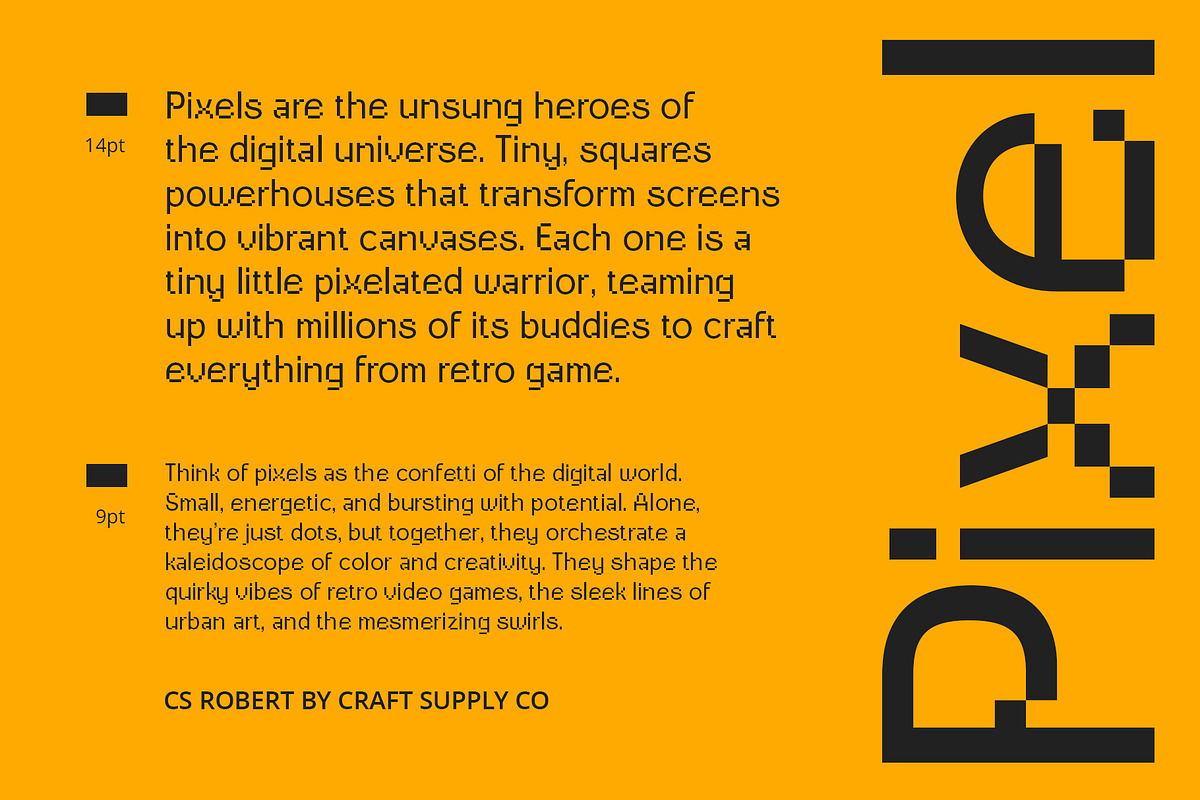 CS Robert – Pixel Font, a Sans Serif Font by Craft Supply Co. (Photo 5 of 8)