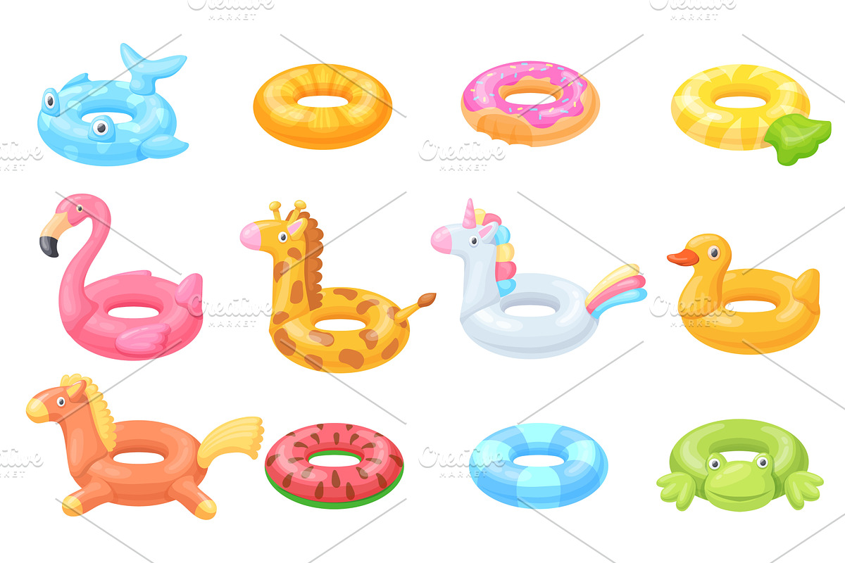 Cartoon swimming rings. Swim ring, an Illustration by Stock-Smart-Start