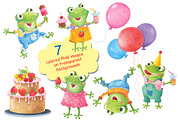 Cute and funny frogs having a party, an Illustration by Haso (Thumbnail 2 of 5)
