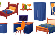 Teenager bedroom elements. Teen boy, an Object Illustration by LadadikArt (Thumbnail 2 of 3)