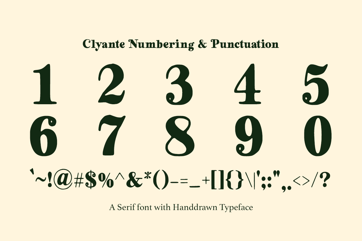 Clyante - Vintage Serif Handdrawn, a Serif Font by Pandeka Studio (Photo 9 of 9)