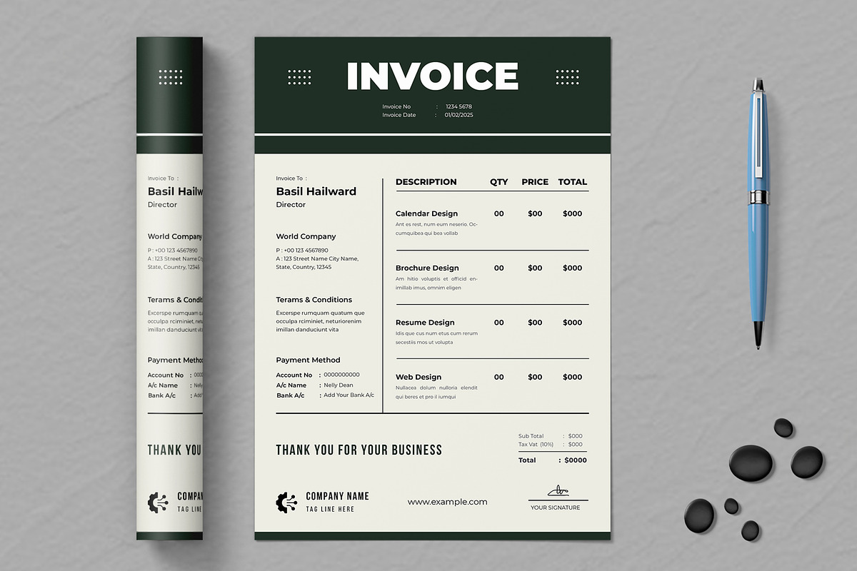 Invoice Layout, a Stationery Template by ContestDesign (Photo 1 of 2)
