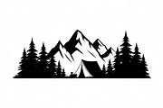 silhouette camping tent mountain, an Illustration by Amazin_art (Thumbnail 15 of 17)
