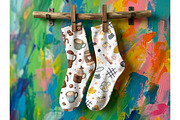 Hanging socks mockup, an Advertising Mockup by Rami's Mockups (Thumbnail 3 of 4)