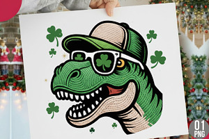 St Patrick's Day PNG,Funny Shamrock, an Illustration by Designking
