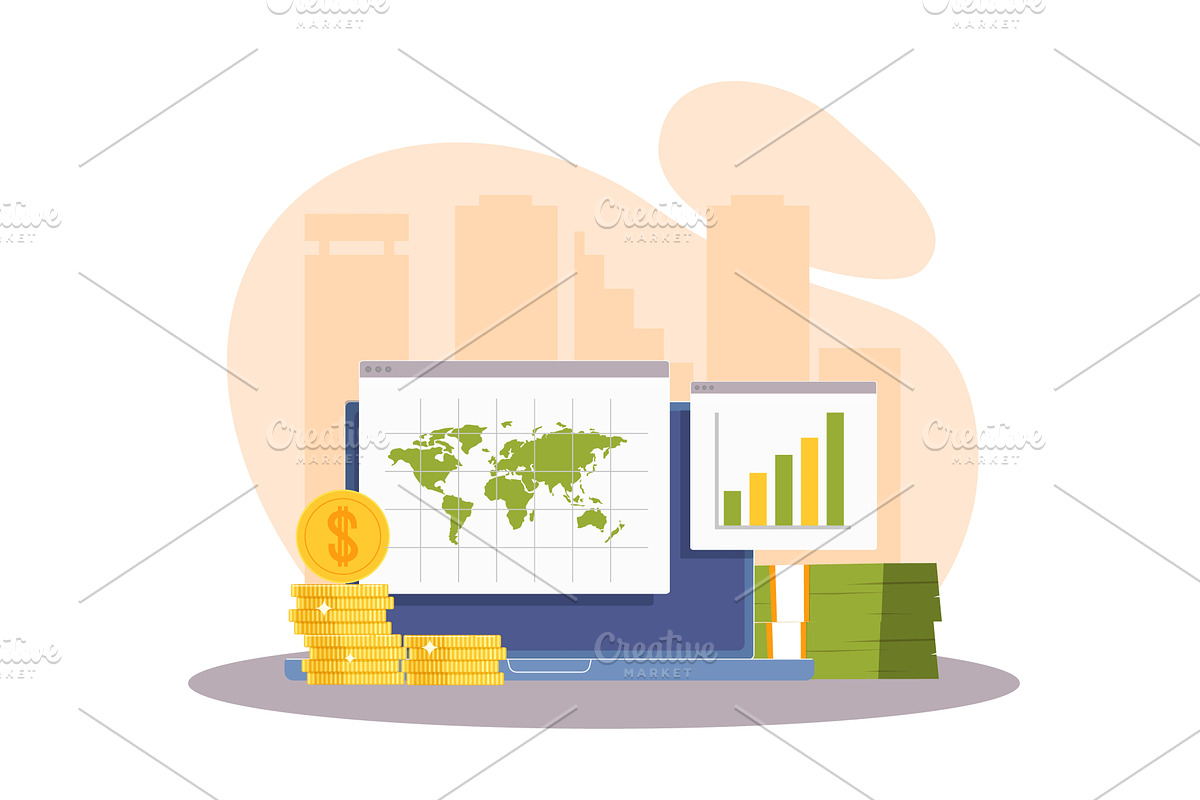 Financial data. Investment market, a Finance Illustration by YummyBuum