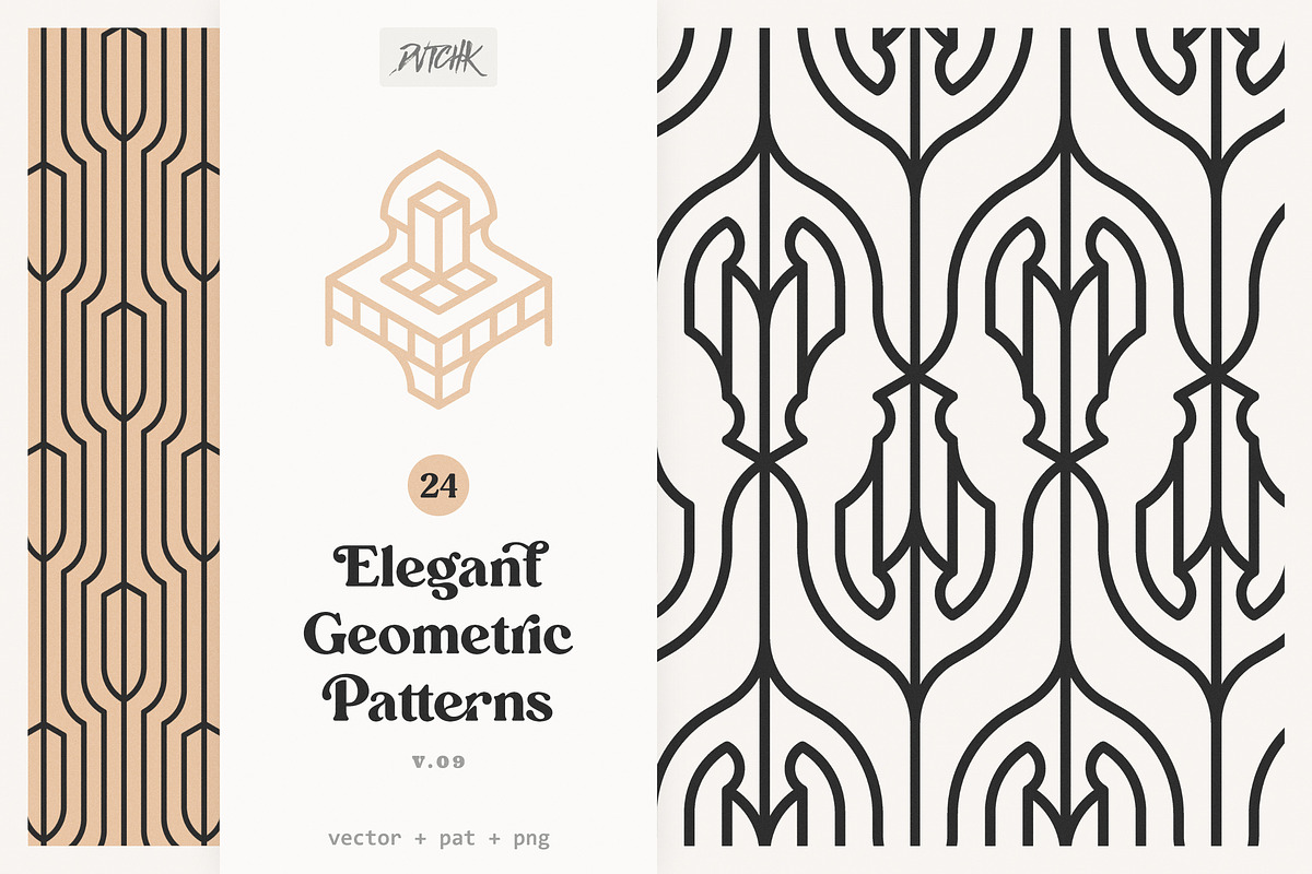 Elegant Geometric Patterns | V 09, a Pattern Graphic by dvtchk (Photo 1 of 5)