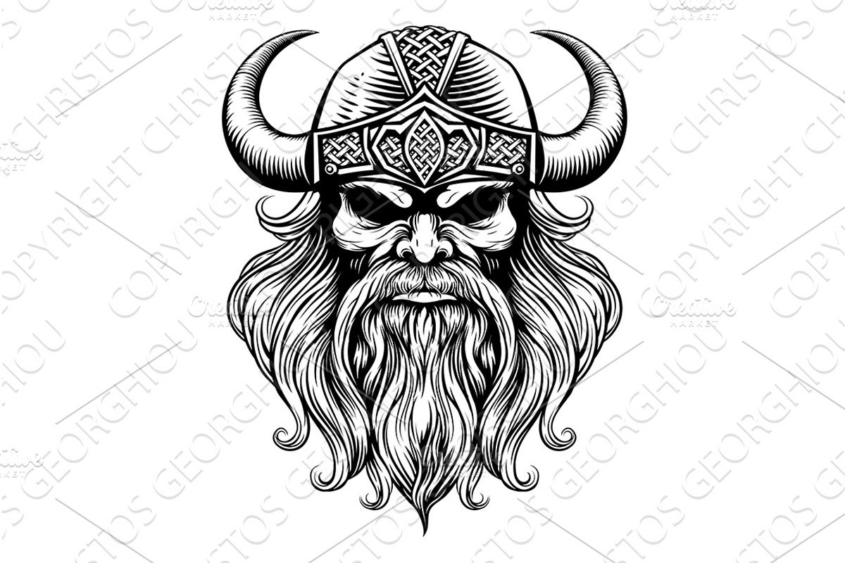 Viking Warrior Man Strong Mascot, an Illustration by Christos Georghiou