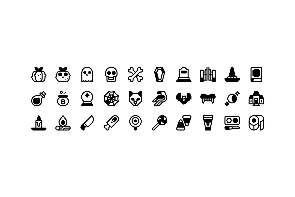30 Halloween Icons, an Outline Icon by Side Project (Photo 3 of 8)