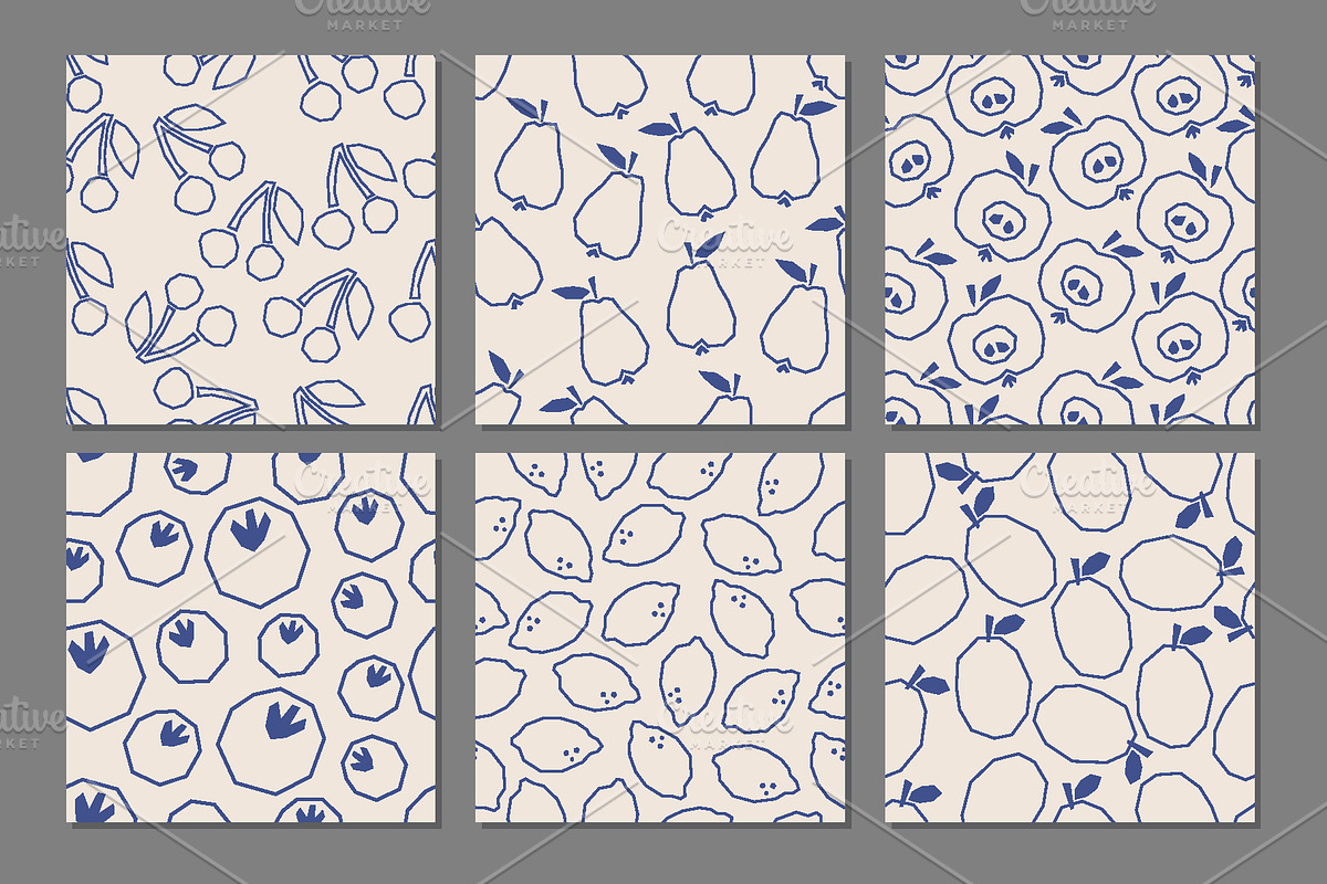 Modern Fruit Seamless Pattern Bundle, a Pattern Graphic by C Design Studio (Photo 22 of 24)