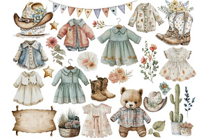 Baby Cowgirl Clipart Collection