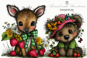 Summer Animals Whimsical Clipart, an Animal Illustration by Designking
