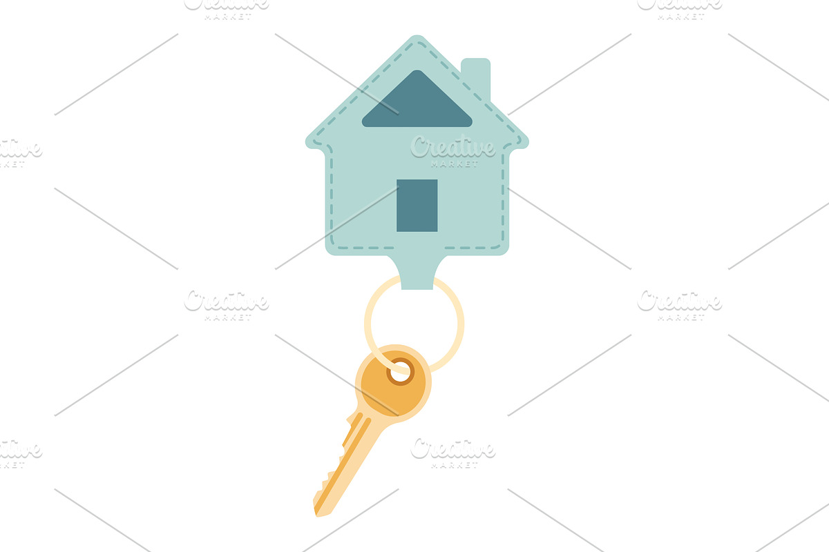 Door keys keyfob. Ring with, an Object Illustration by Things for designers