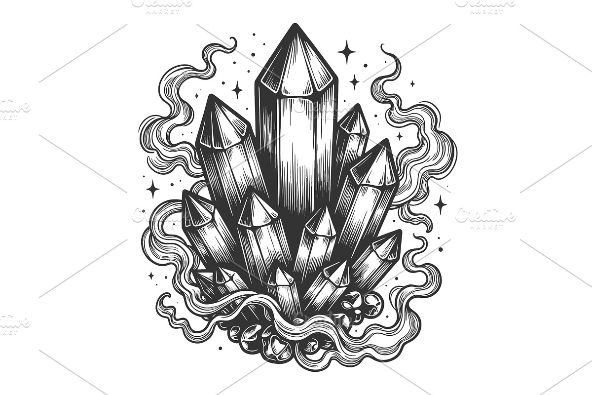 Crystal Cluster With Mystic Smoke, an Illustration by AlexArt