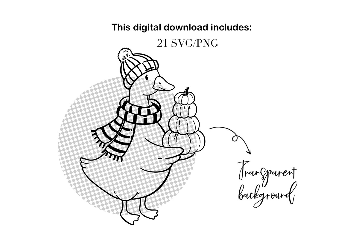 Autumn Goose PNG SVG Clipart, an Animal Illustration by ArtGiftsStudio (Photo 3 of 3)
