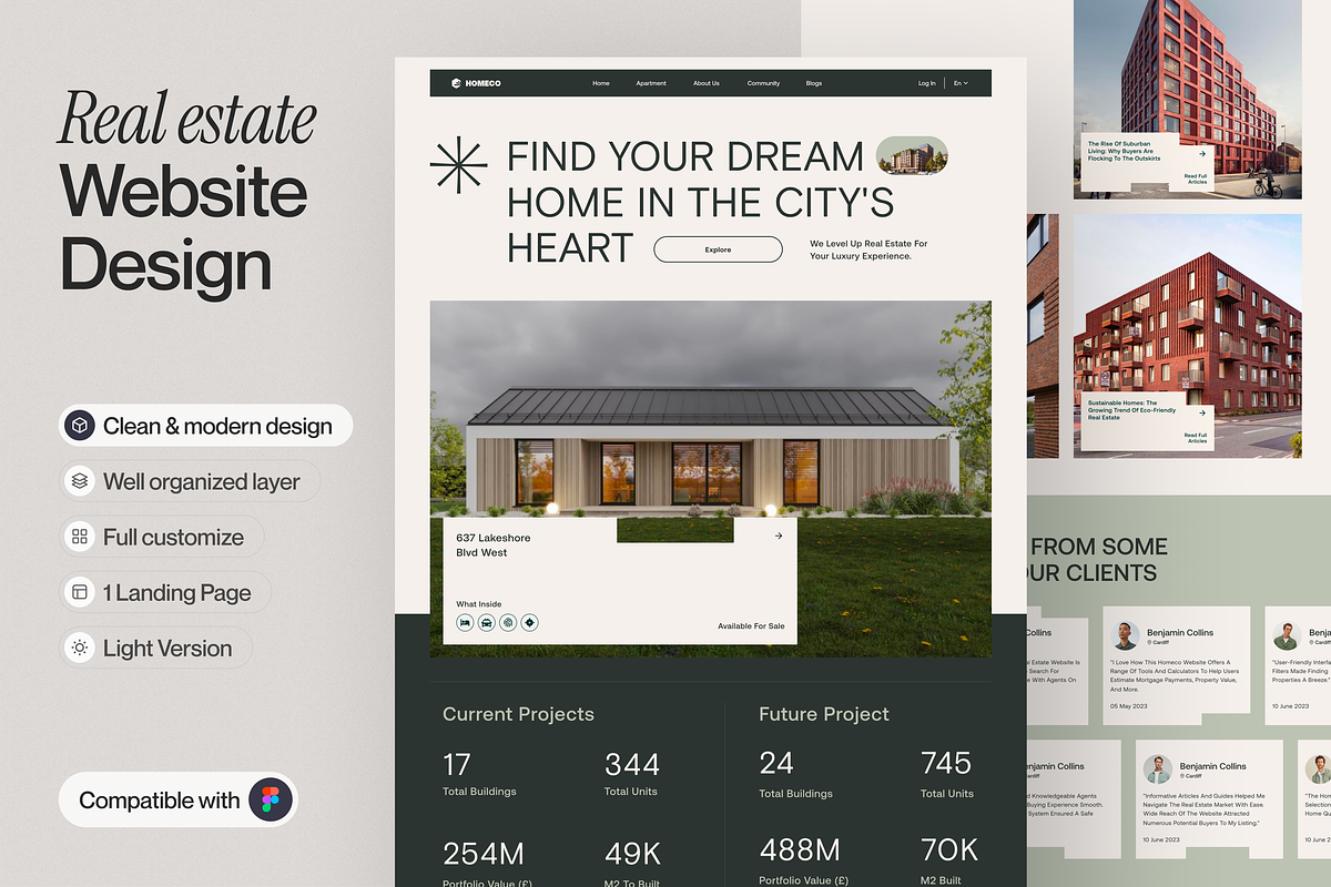 Real Estate Landing Page, an UI Kit Template by sajon.co (Photo 2 of 3)