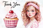 Pink Gingham Summer Clipart, an Illustration by RobertsArt (Thumbnail 7 of 7)