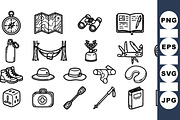 Outdoor Adventure Gear Icons, an Illustration by designvectx (Thumbnail 1 of 3)