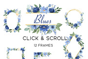 Blue Florals Large Bundle Watercolor, an Illustration by Graphic Blue Bird (Thumbnail 2 of 6)