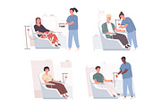 People donating blood set, a Healthcare Illustration by Good Studio (Thumbnail 1 of 3)