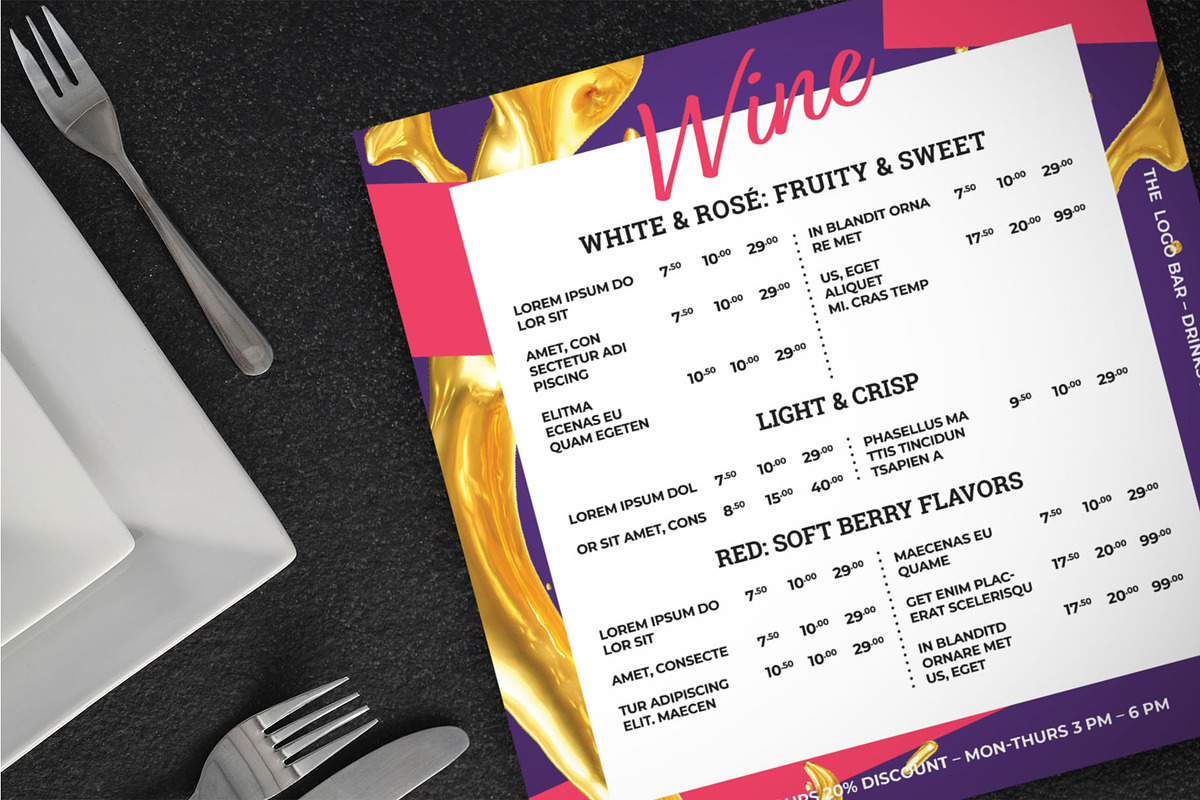 Square Restaurant Menu Template, a Flyer Template by BrandPacks (Photo 1 of 4)