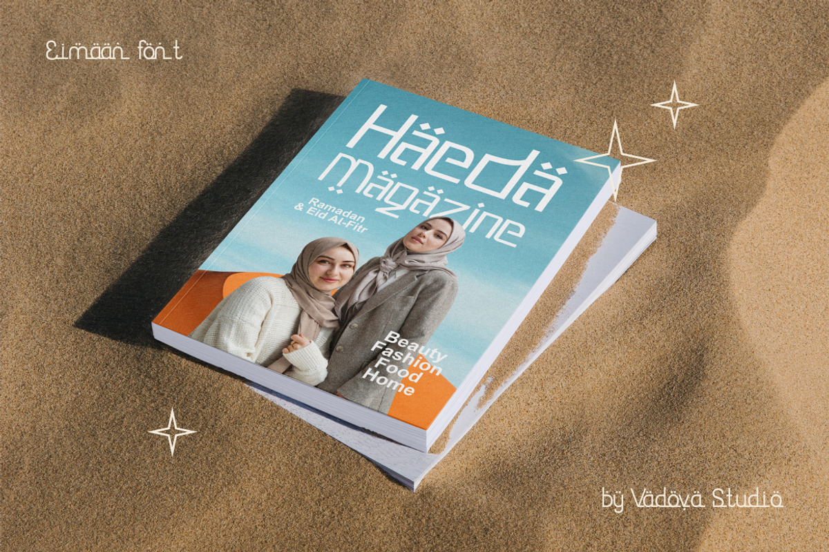 Eimaan – Islamic Display Style Font, a Script Font by Vadovastd (Photo 3 of 7)