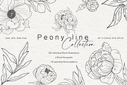 Peony Line Illustration - Flower Art, an Illustration by Ooh Lily (Thumbnail 1 of 12)