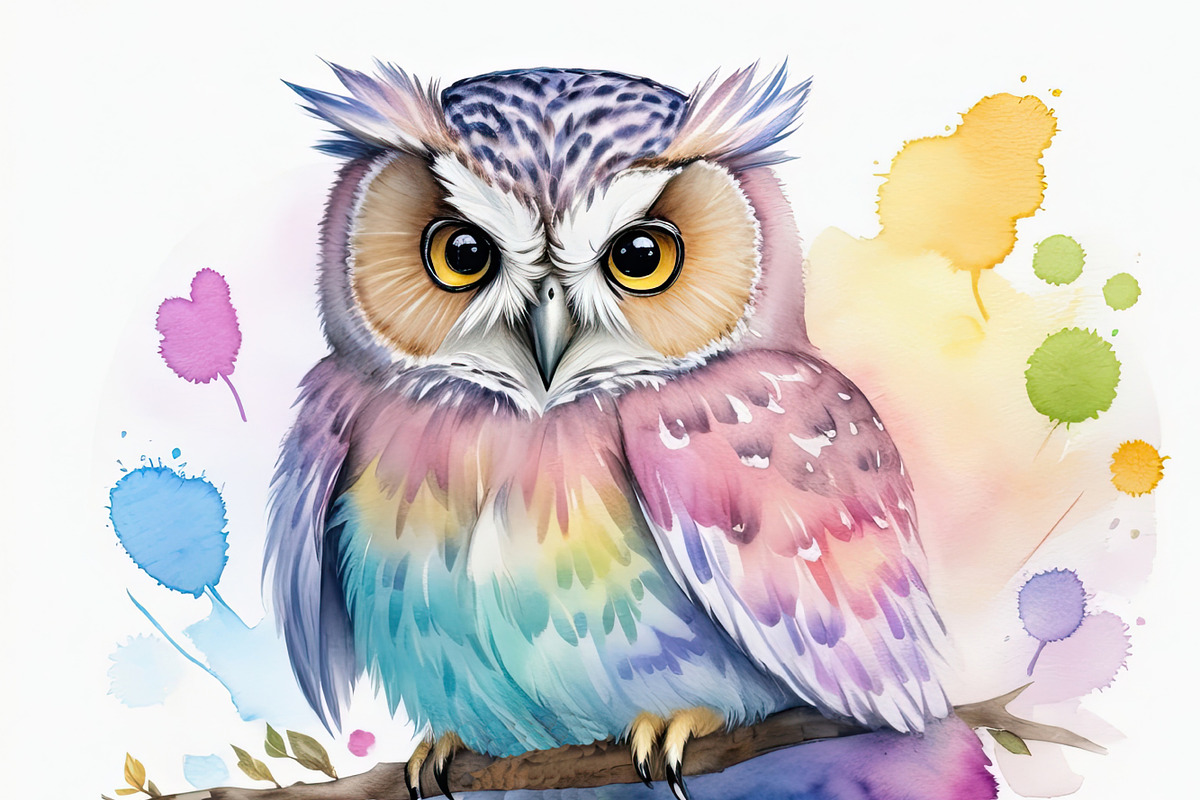 12 Watercolor baby owl clipart pack, an Animal Illustration by ZaaxPrintables (Photo 1 of 8)
