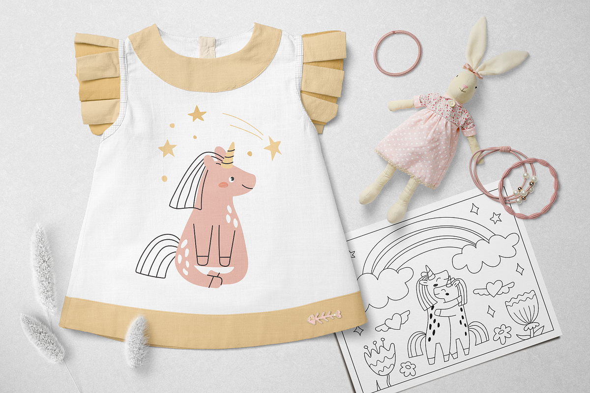 Oh My Unicorn: cute clipart for kids, an Animal Illustration by RinaKustova (Photo 3 of 13)
