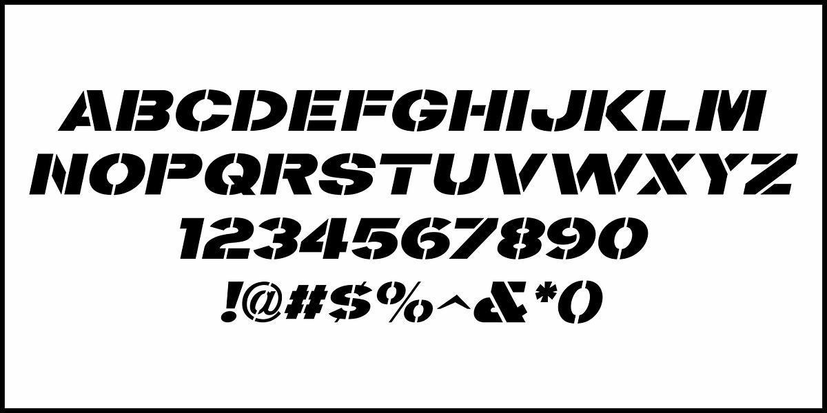 Broadcast Stencil JNL, a Serif Font by Jeff Levine Fonts (Photo 5 of 5)
